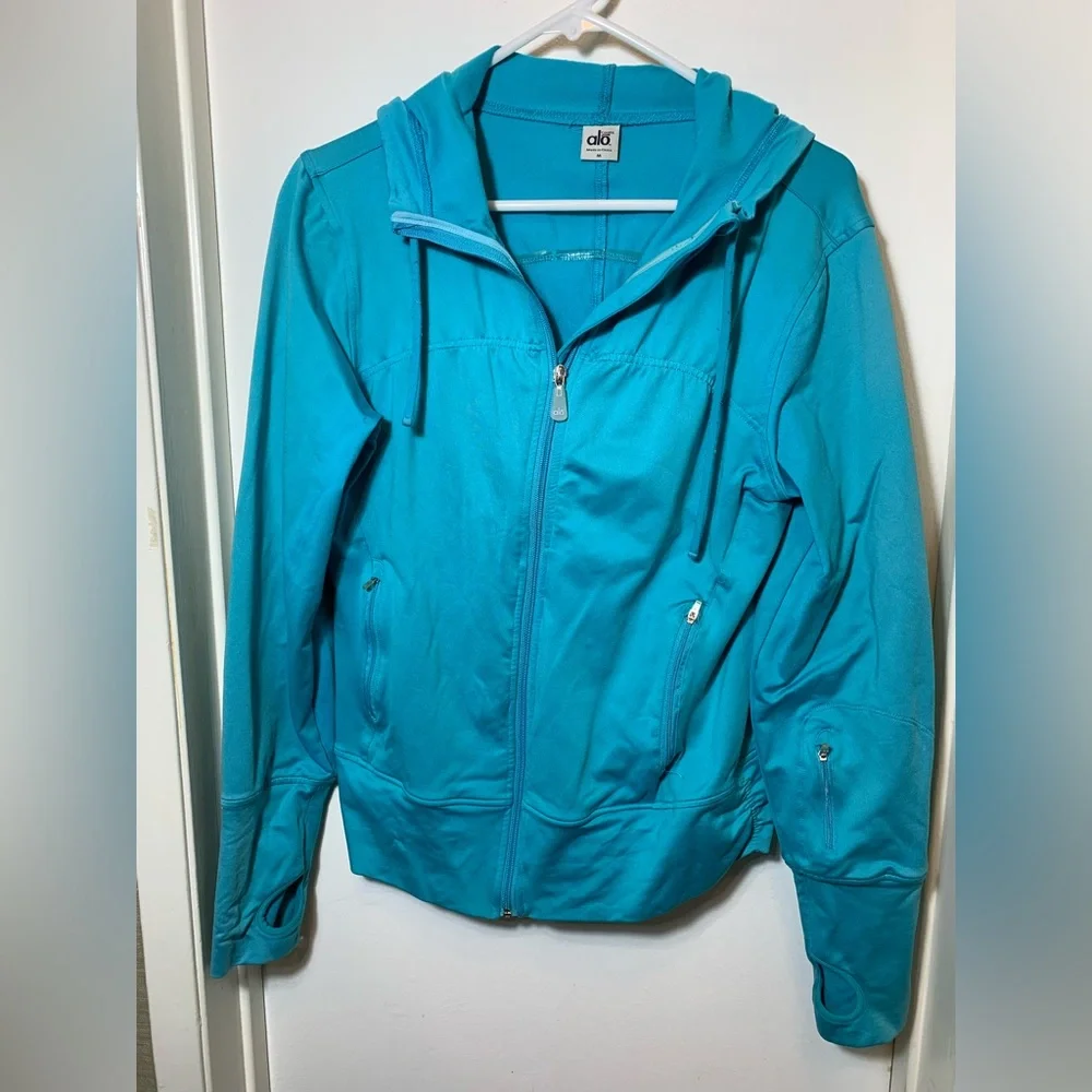 π ALO Yoga Blue Zip-Up Hoodie β Size M β Comfiest Thing You'll Ever Own! π - Picture 1 of 16